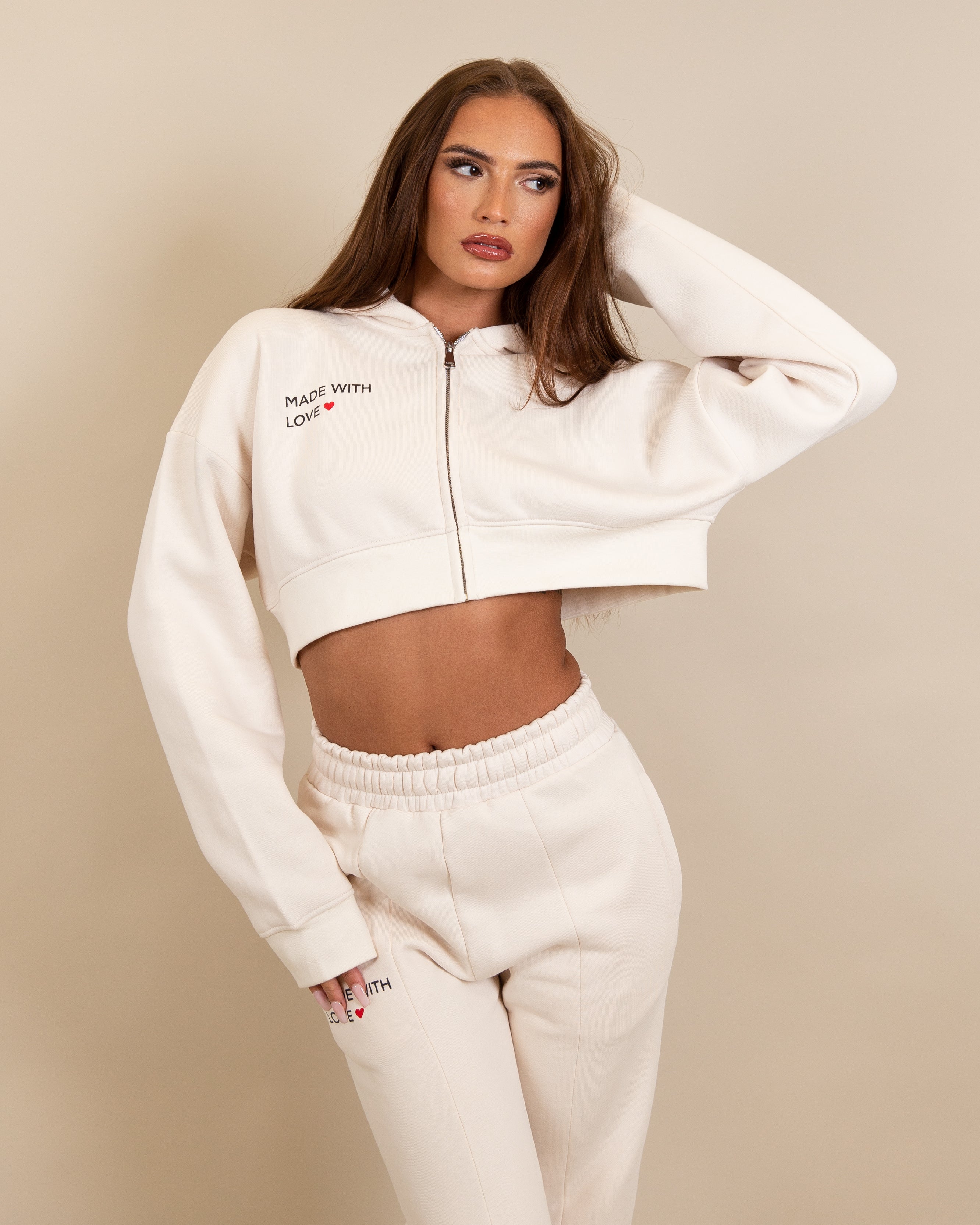 Puma heavy fleece discount cropped hoodie white