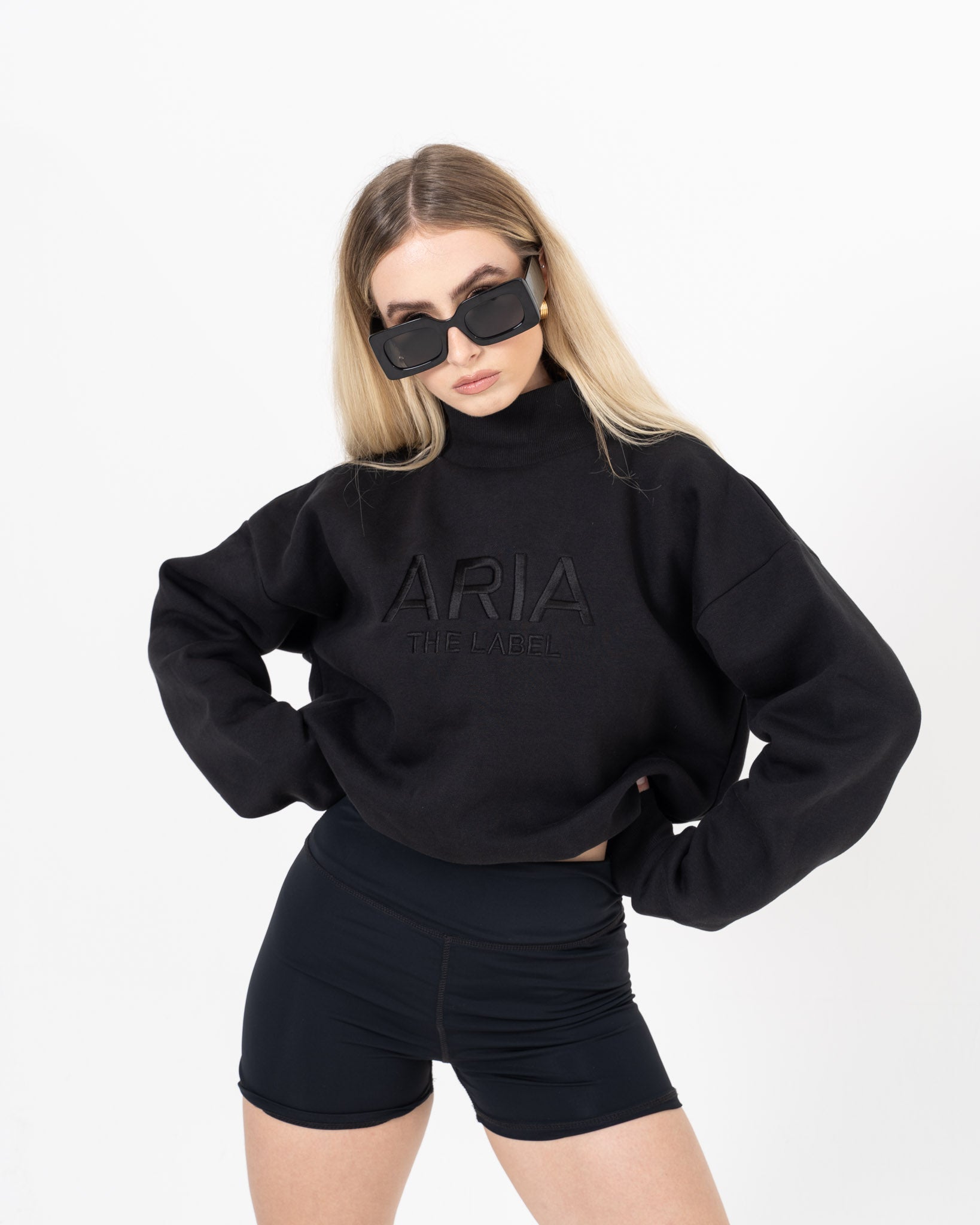 Oversized black cropped on sale sweater